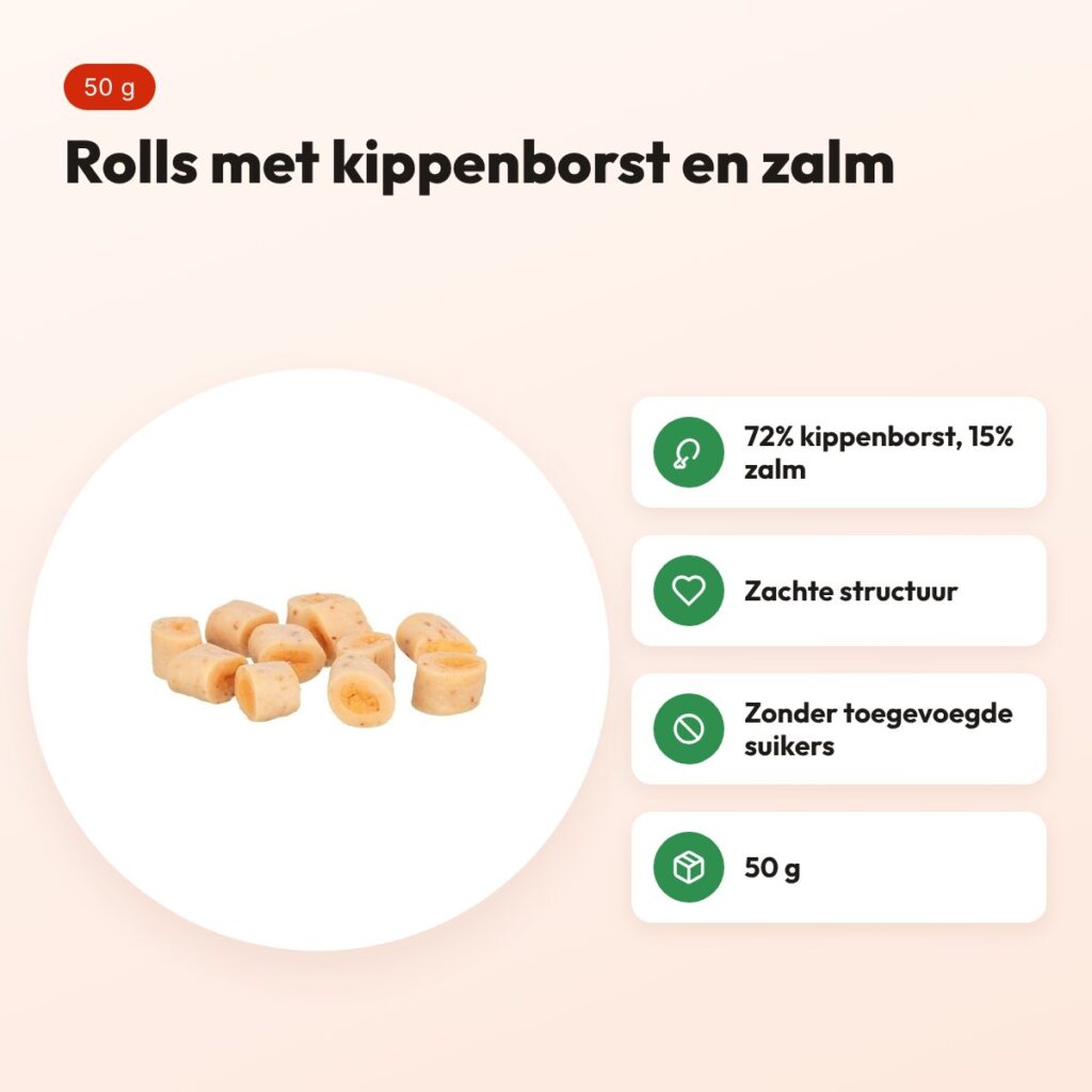 Trixie Premio Rolls kippenborst en zalm 50 g – zachte kattensnack – voordelen