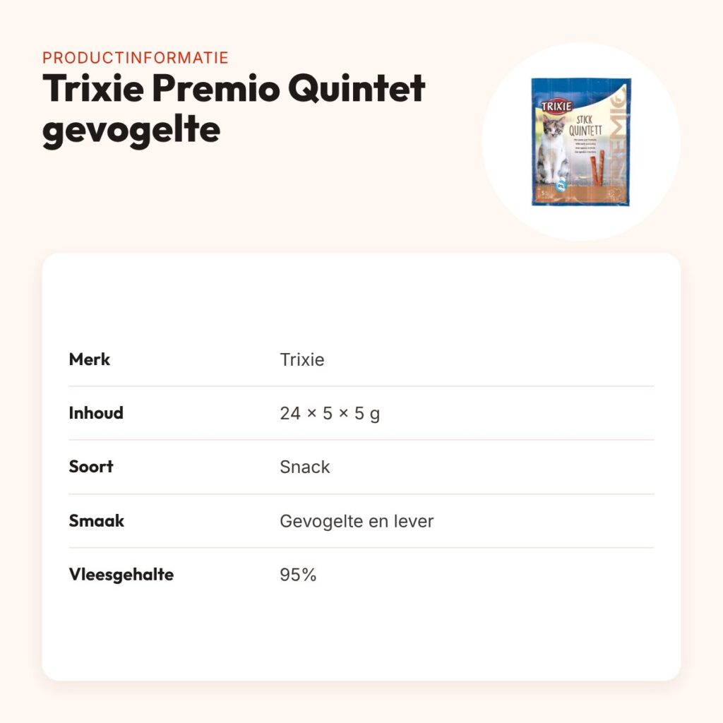 Trixie Premio Stick Quintet gevogelte en lever 24 x 5 x 5 g – productinformatie