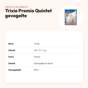 Trixie Premio Stick Quintet gevogelte en lever 24 x 5 x 5 g – productinformatie
