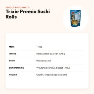 Trixie Premio Sushi Rolls 100 g – hondensnack van 90% witvis – productinformatie