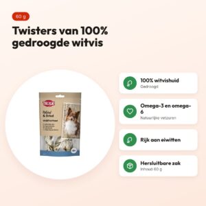 Trixie Premio Sushi Twisters 60 g – 100% witvis – voordelen