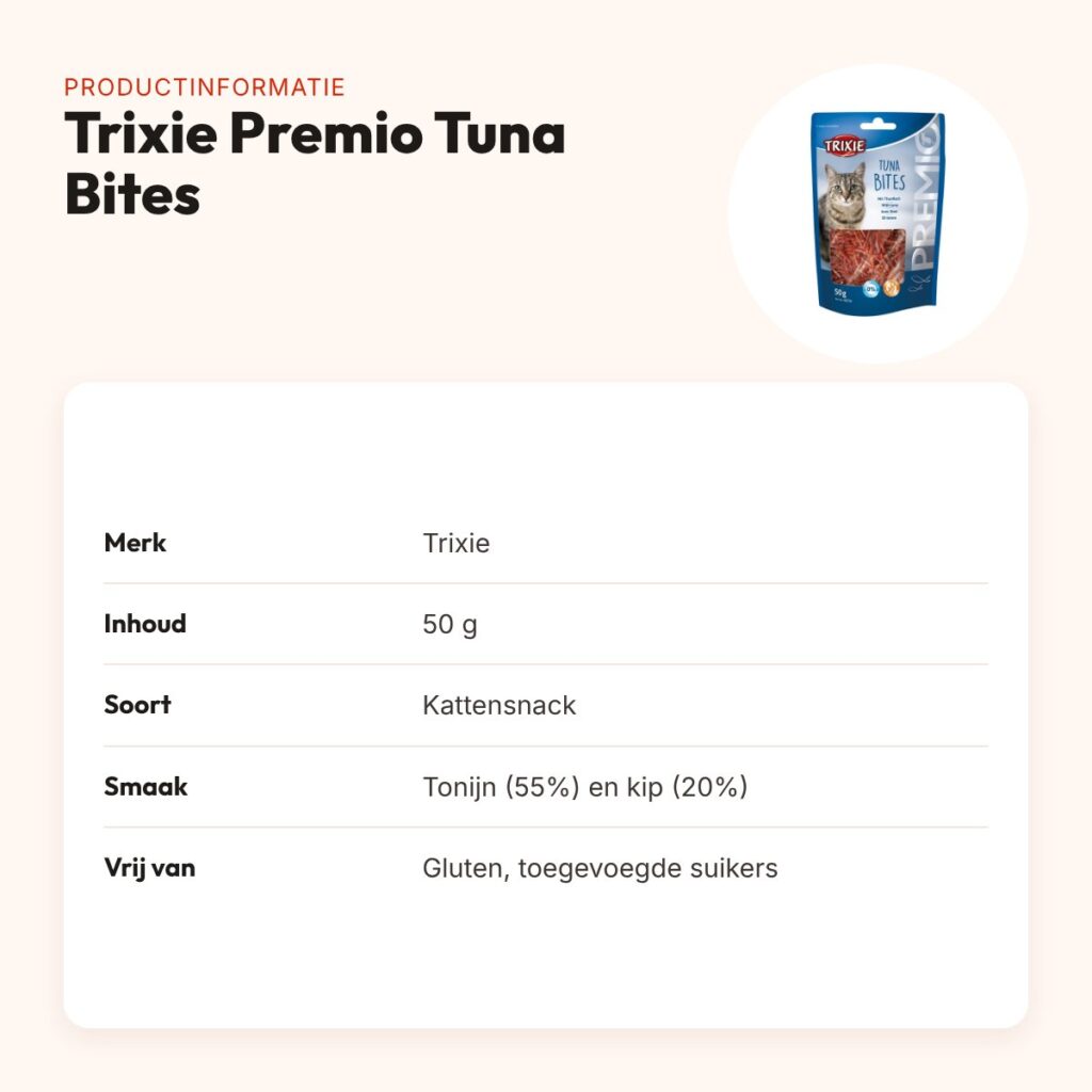 Trixie Premio Tuna Bites 50 g – kattensnack met tonijn, glutenvrij – productinformatie