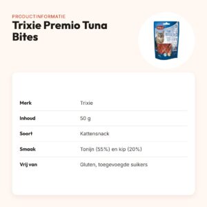 Trixie Premio Tuna Bites 50 g – kattensnack met tonijn, glutenvrij – productinformatie