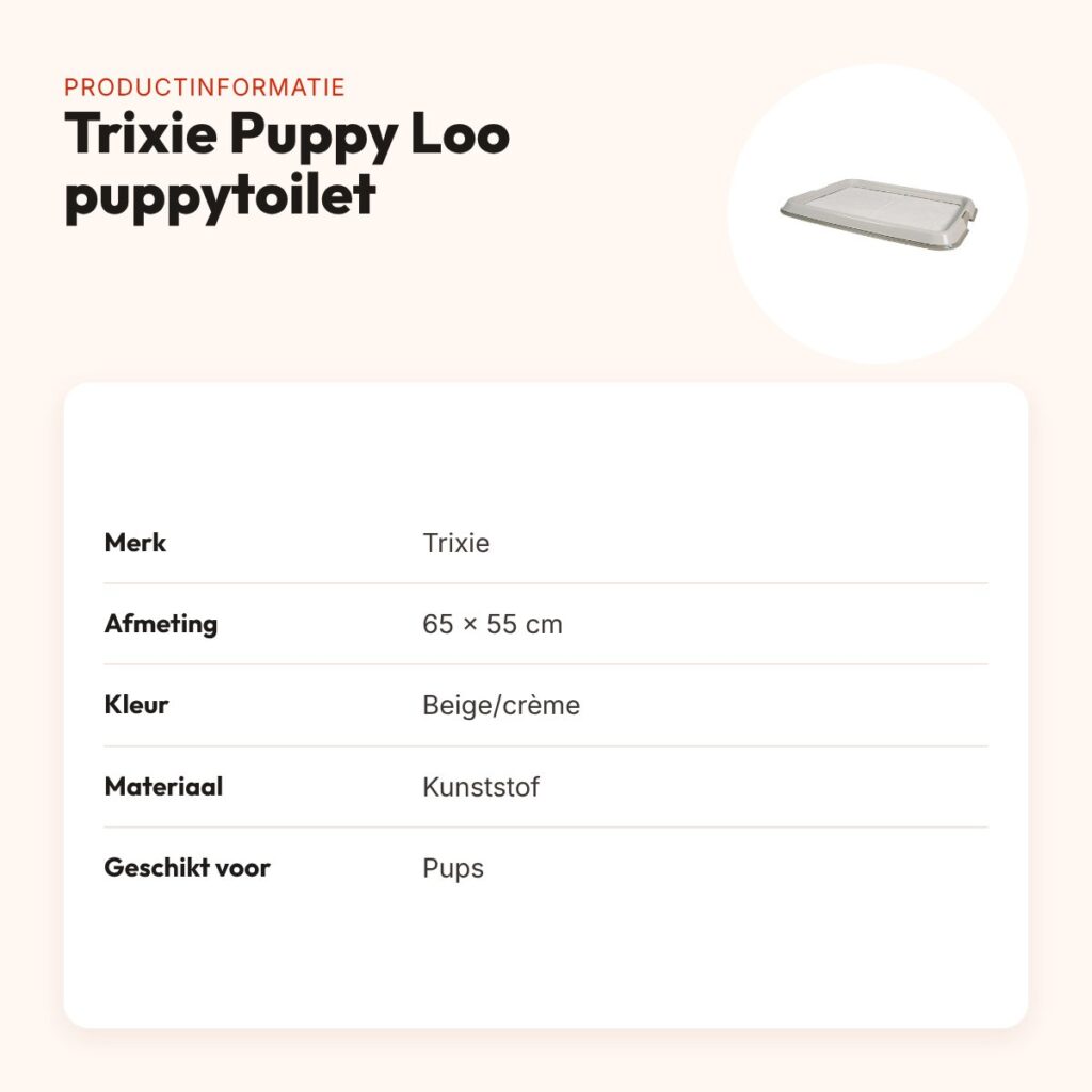 Trixie Puppy Loo puppytoilet beige/crème 65 x 55 cm – anti-slip – productinformatie
