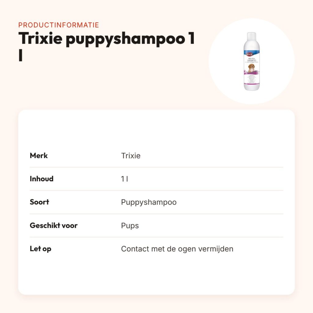 Trixie puppyshampoo 1 l – mild, met kruidenextracten en vitaminen – productinformatie