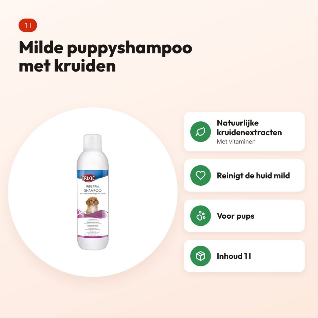 Trixie puppyshampoo 1 l – mild, met kruidenextracten en vitaminen – voordelen