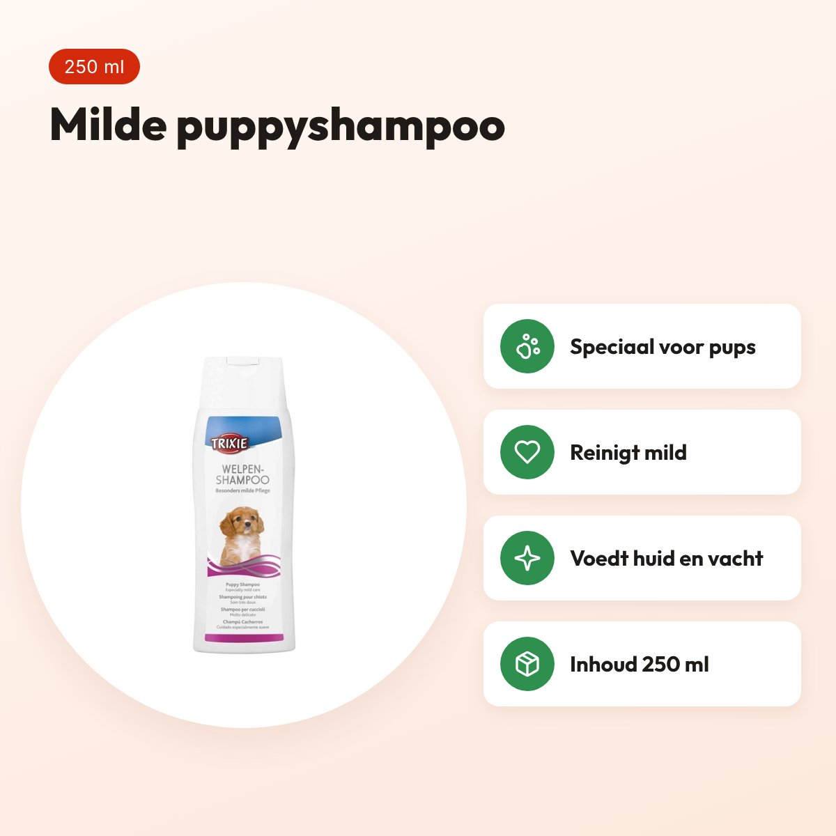 Trixie puppyshampoo 250 ml – mild voor jonge honden – voordelen