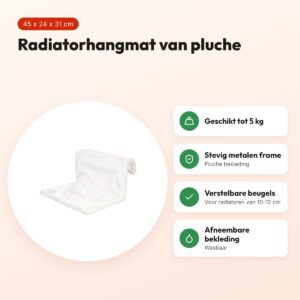 Trixie radiatorhangmat pluche wolwit 45 x 24 x 31 cm – tot 5 kg – voordelen