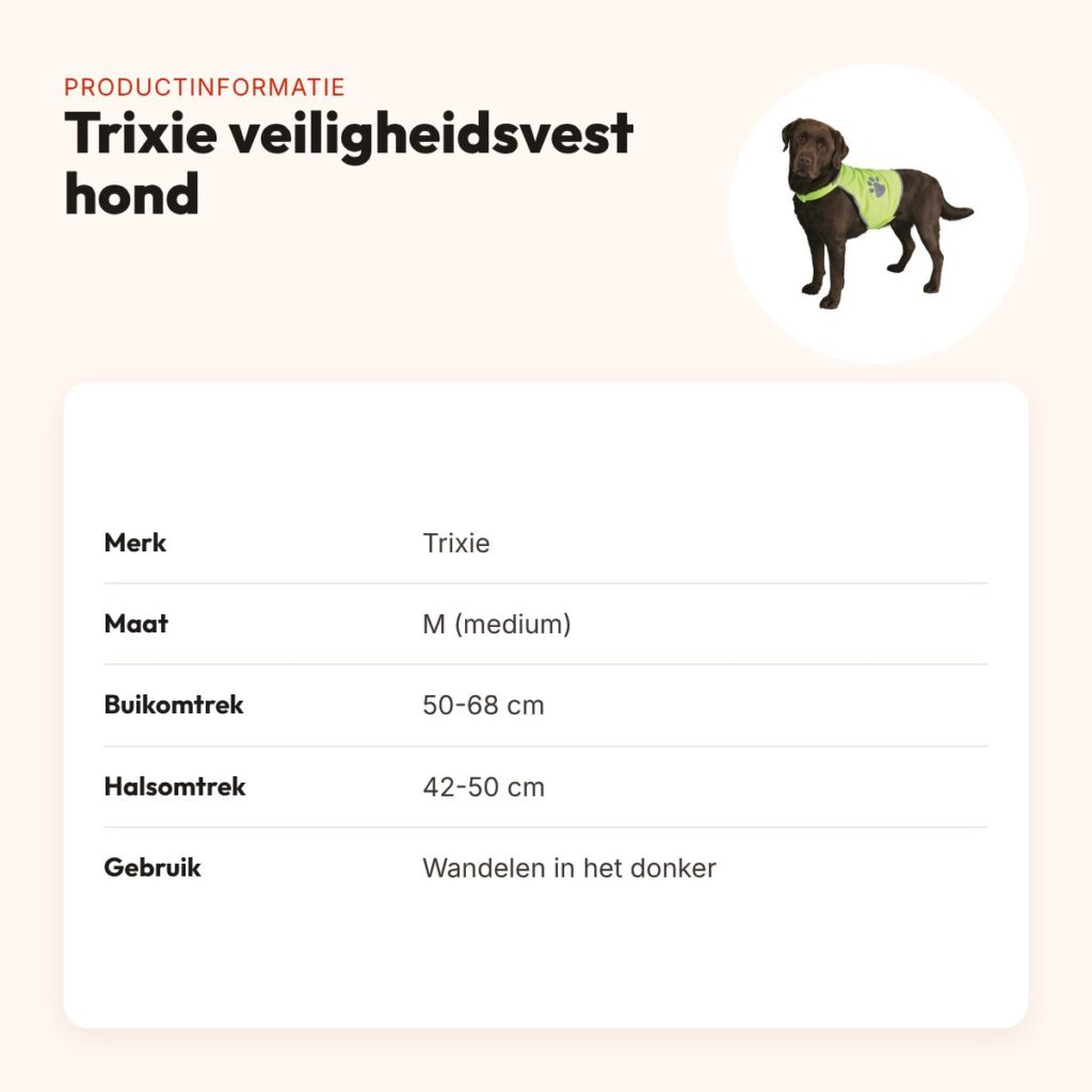 Trixie reflecterend veiligheidsvest hond M (medium) – buikomtrek 50-68 cm – productinformatie