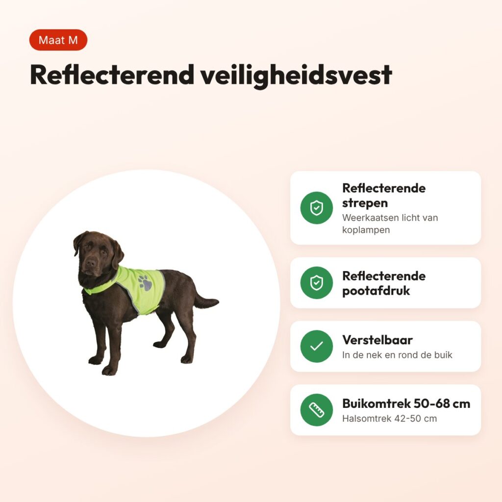 Trixie reflecterend veiligheidsvest hond M (medium) – buikomtrek 50-68 cm – voordelen