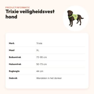 Trixie reflecterend veiligheidsvest hond XL – buikomtrek 72-95 cm – productinformatie