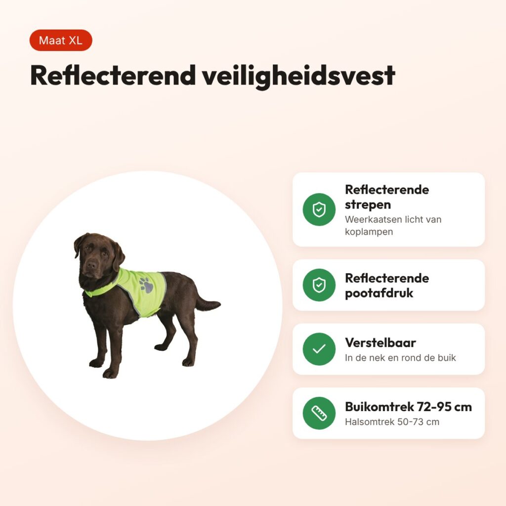 Trixie reflecterend veiligheidsvest hond XL – buikomtrek 72-95 cm – voordelen