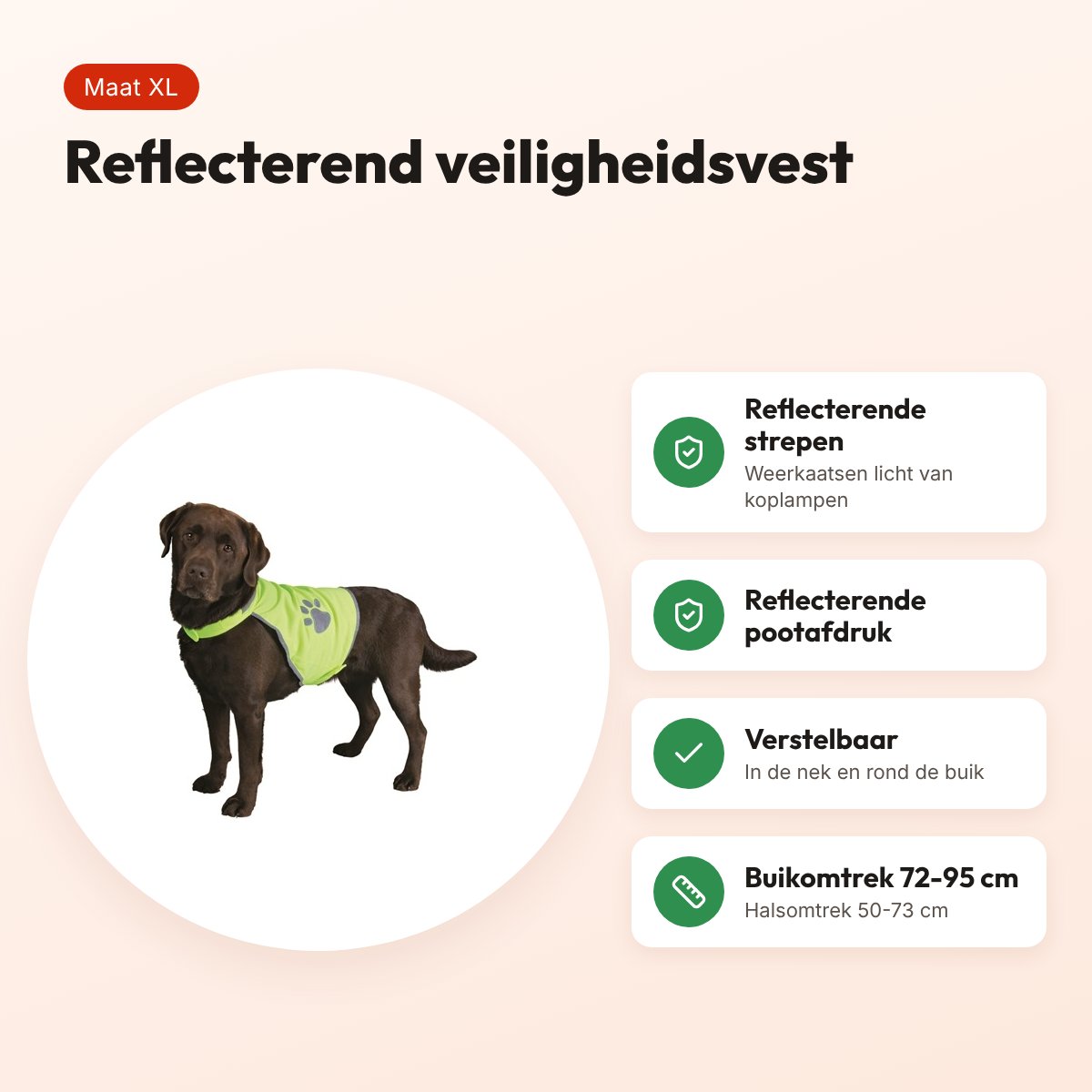 Trixie reflecterend veiligheidsvest hond XL – buikomtrek 72-95 cm – voordelen