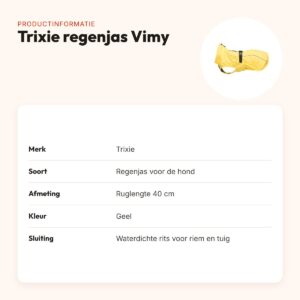 Trixie regenjas hond Vimy geel 40 cm – waterdicht en winddicht – productinformatie