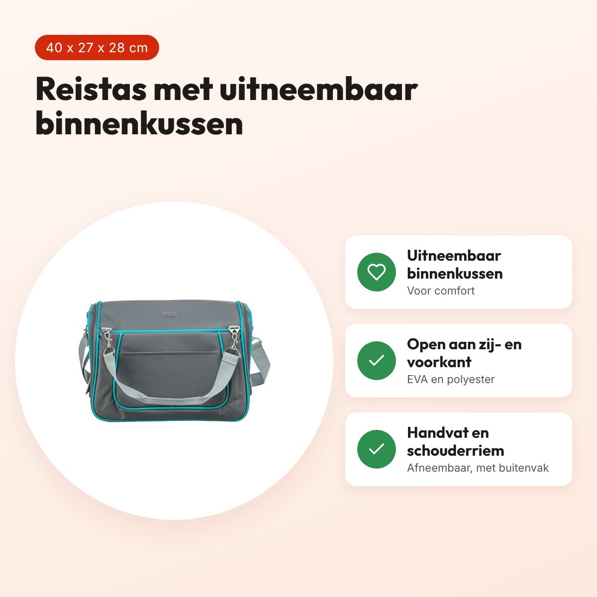 Trixie reistas Vicky knaagdieren en konijnen grijs 40 x 27 x 28 cm – voordelen