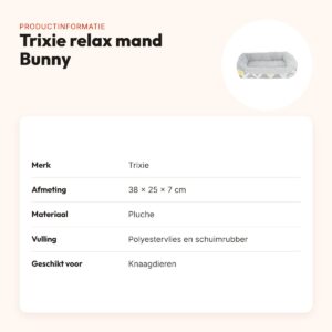 Trixie relax mand Bunny pluche 38 x 25 x 7 cm – voor knaagdieren – productinformatie
