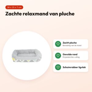 Trixie relax mand Bunny pluche 38 x 25 x 7 cm – voor knaagdieren – voordelen