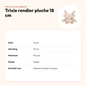 Trixie rendier pluche 18 cm – hondenspeeltje met geluid – productinformatie