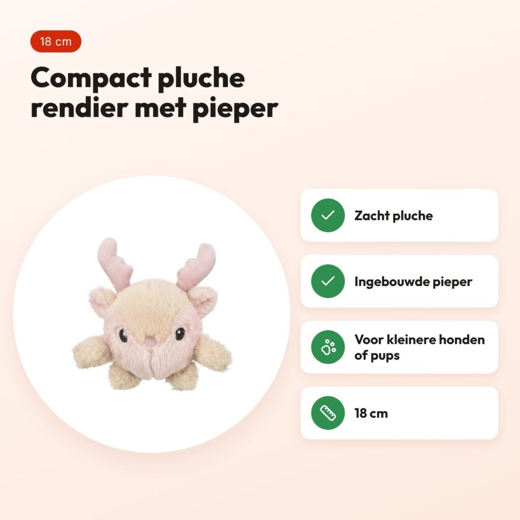 Trixie rendier pluche 18 cm – hondenspeeltje met geluid – voordelen