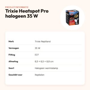 Trixie Reptiland Heatspot Pro halogeen warmtelamp 35 W – 6,5 x 6,5 x 8,8 cm – productinformatie
