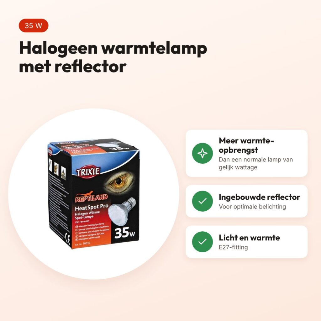 Trixie Reptiland Heatspot Pro halogeen warmtelamp 35 W – 6,5 x 6,5 x 8,8 cm – voordelen