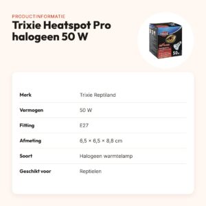 Trixie Reptiland Heatspot Pro halogeen warmtelamp 50 W – 6,5 x 6,5 x 8,8 cm – productinformatie