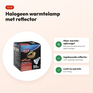 Trixie Reptiland Heatspot Pro halogeen warmtelamp 50 W – 6,5 x 6,5 x 8,8 cm – voordelen