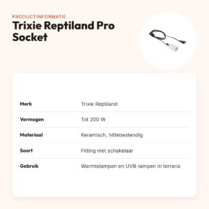 Trixie Reptiland keramische fitting Pro Socket tot 200 W – hittebestendig – productinformatie