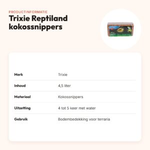 Trixie Reptiland kokossnippers 4,5 liter – bodembedekking voor terraria – productinformatie