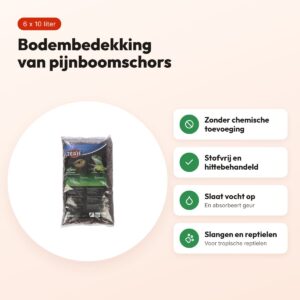 Trixie Reptiland pijnboomschors terrariumsubstraat 10 liter, 6 stuks – voordelen