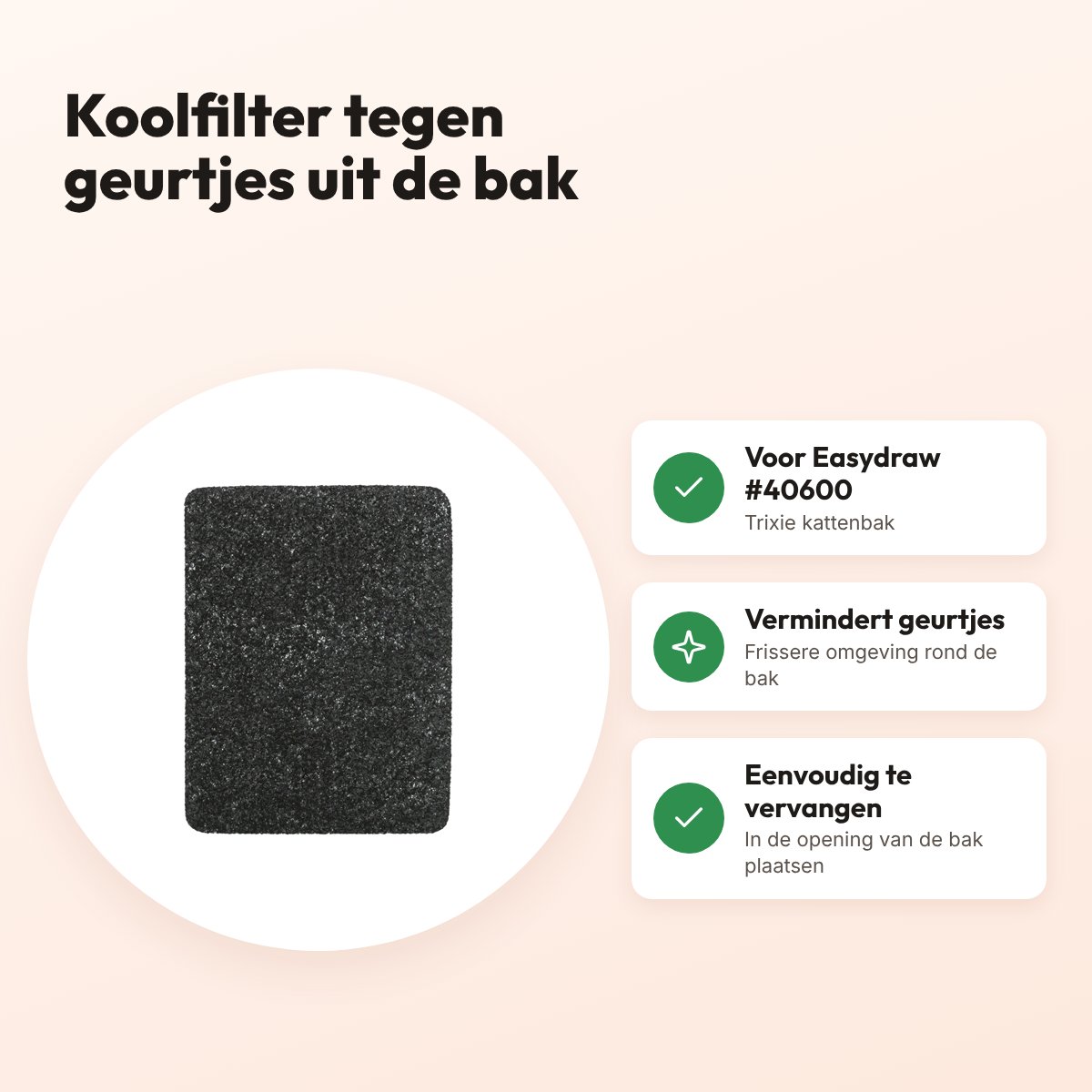 Trixie reserve koolfilter voor kattenbak Easydraw #40600 – voordelen