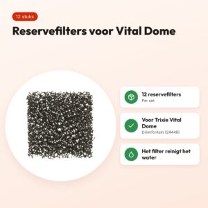 Trixie reservefilter voor Vital Dome drinkfontein – 12 stuks – voordelen