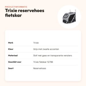 Trixie reservehoes grijs voor fietskar 12796 – productinformatie