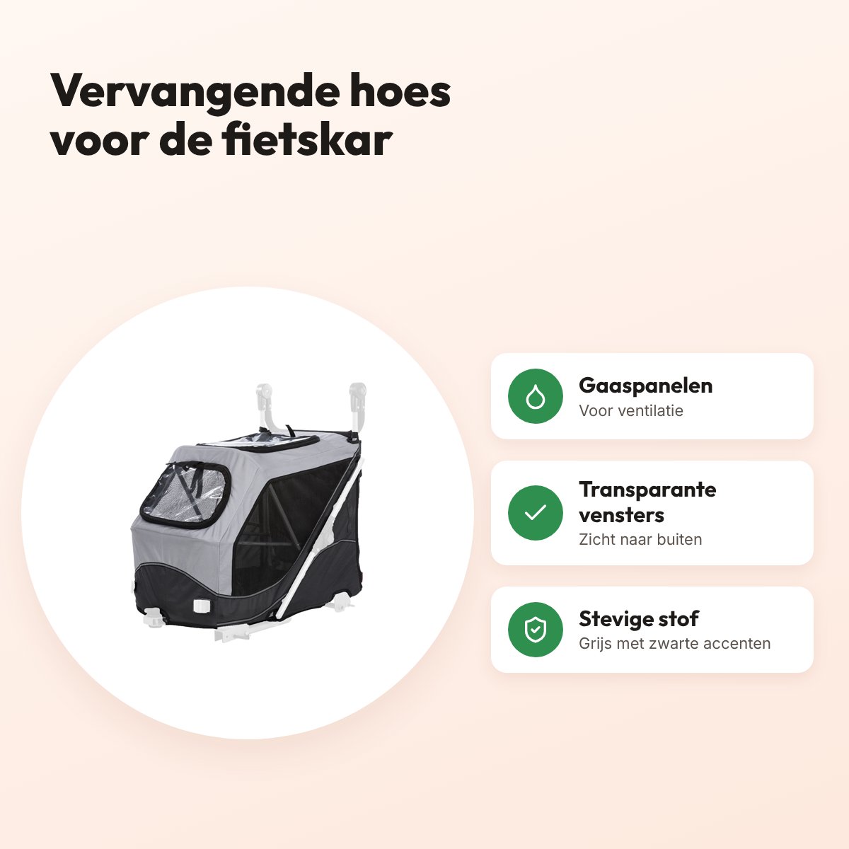 Trixie reservehoes grijs voor fietskar 12796 – voordelen