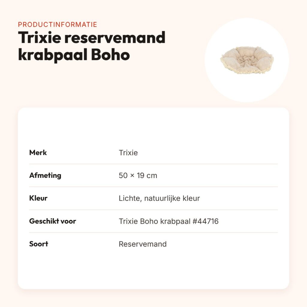 Trixie reservemand voor krabpaal Boho #44716 50 x 19 cm – productinformatie