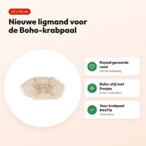 Trixie reservemand voor krabpaal Boho #44716 50 x 19 cm – voordelen