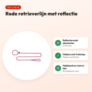 Trixie retrieverlijn Summit rond touw reflecterend rood 180 x 0,9 cm – voordelen