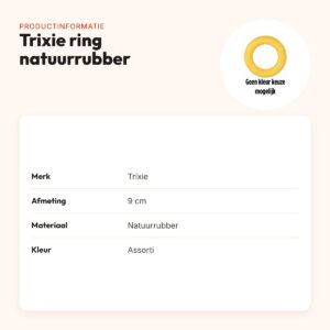 Trixie ring natuurrubber 9 cm – hondenspeelgoed, assorti – productinformatie
