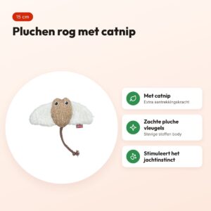 Trixie rog van pluche met catnip 15 cm – wit/beige – voordelen