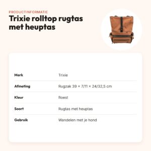 Trixie rolltop rugtas met heuptas roest – rugzak en heuptas in één – productinformatie