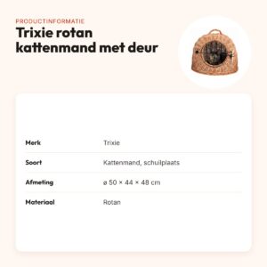 Trixie rotan kattenmand met deur ø 50 cm – schuilplaats – productinformatie