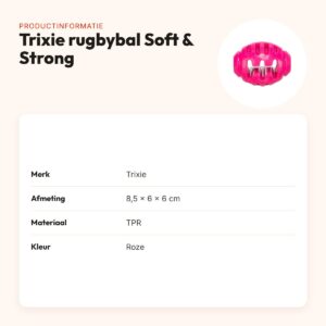 Trixie rugbybal Soft & Strong TPR roze 8,5 x 6 x 6 cm – hondenspeeltje – productinformatie