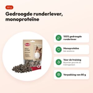 Trixie runderlever 80 g – gedroogde monoproteïne hondensnack – voordelen