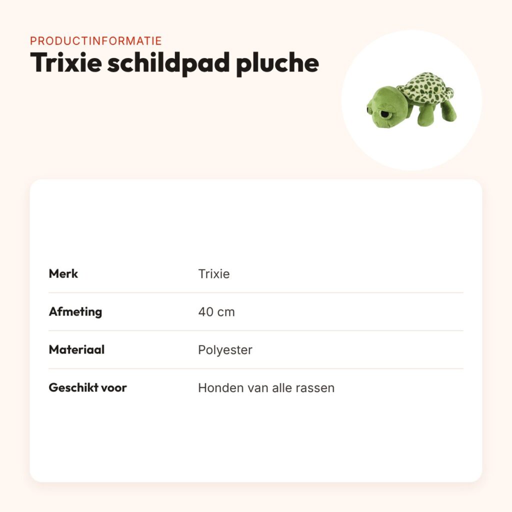 Trixie schildpad pluche 40 cm – hondenknuffel van polyester – productinformatie