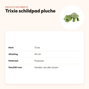 Trixie schildpad pluche 40 cm – hondenknuffel van polyester – productinformatie
