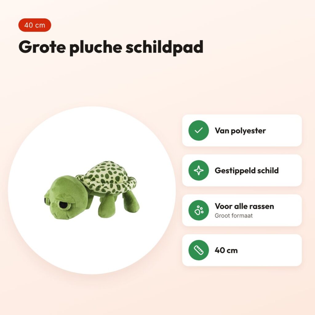 Trixie schildpad pluche 40 cm – hondenknuffel van polyester – voordelen