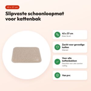 Trixie schoonloopmat voor kattenbak PVC blush 45 x 37 cm – voordelen