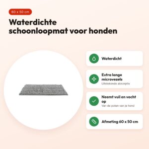 Trixie schoonloopmat waterdicht grijs 60 x 50 cm – voor honden – voordelen