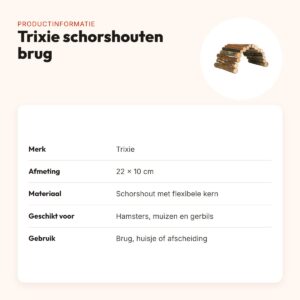 Trixie schorshouten brug 22 x 10 cm – flexibel, voor hamsters – productinformatie