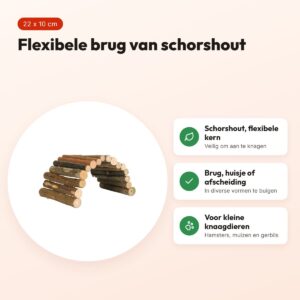Trixie schorshouten brug 22 x 10 cm – flexibel, voor hamsters – voordelen